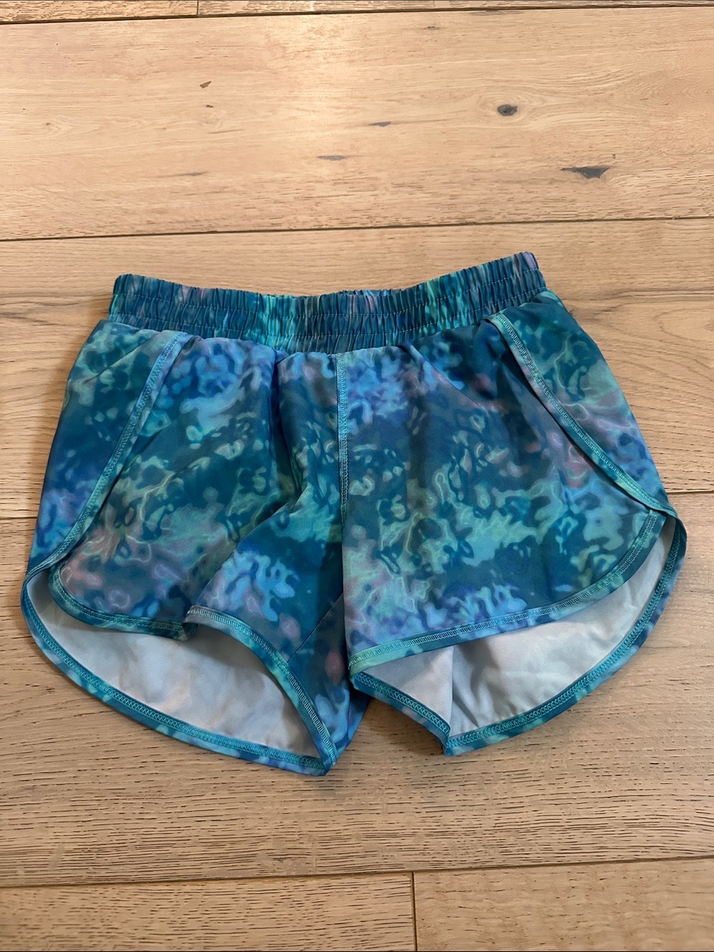 all in motion Teal Blue Patterned Girls' Athletic Shorts